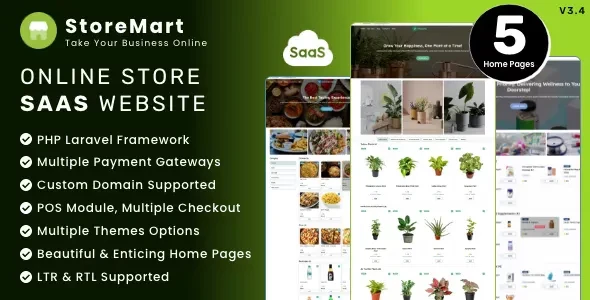 StoreMart SaaS v3.4 - Online Product Selling SaaS Business Website Builder
